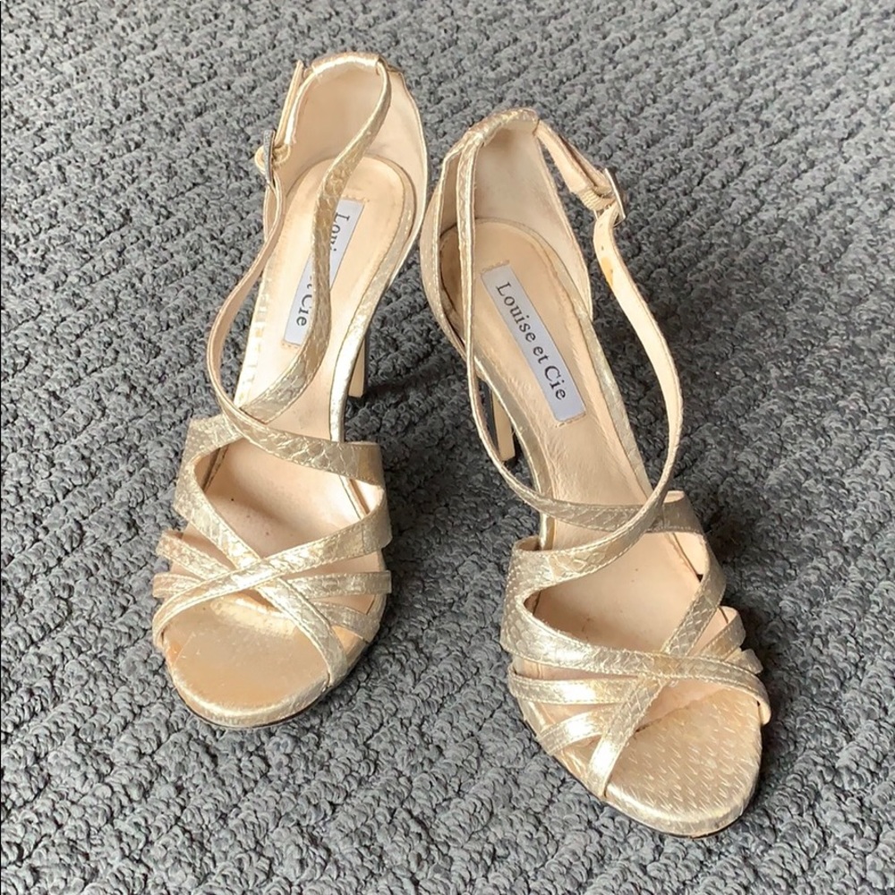 Louise et cie metallic criss cross heels